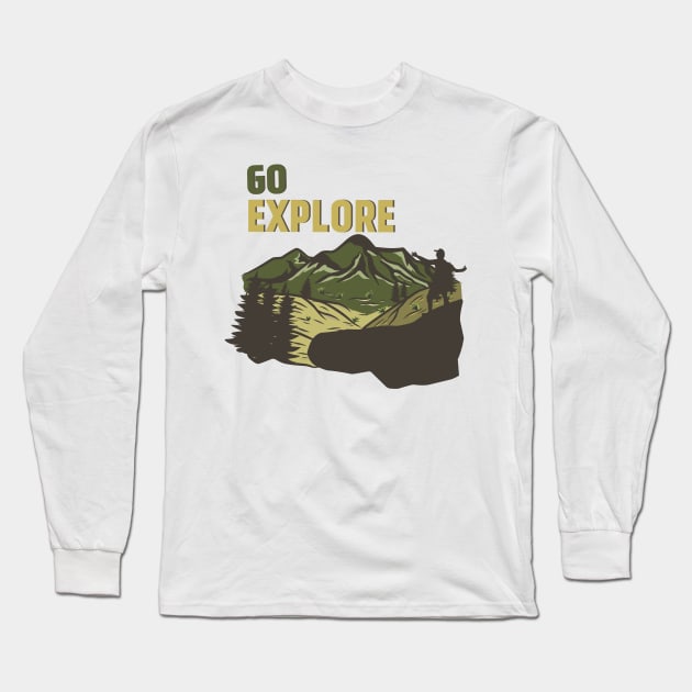 Go Explore - Adventure Edition Long Sleeve T-Shirt by Akmal Alif 